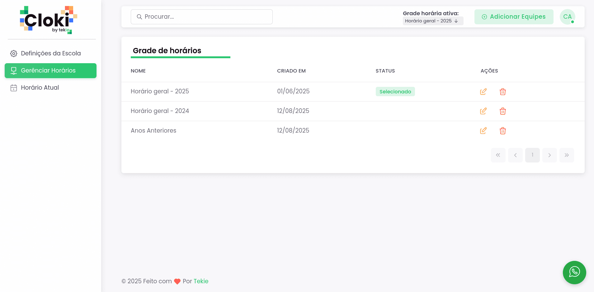 Crie e armazene diversos horários